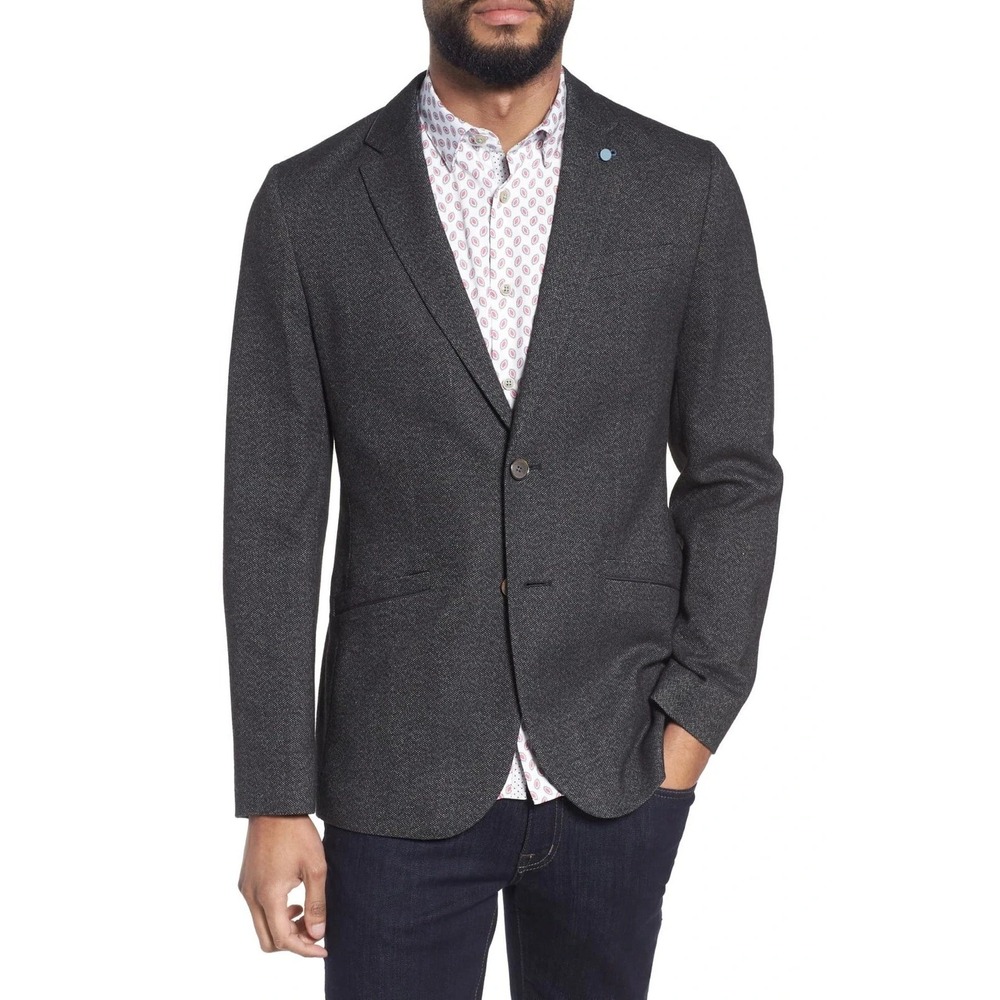 Ted Baker Beektt Blazer Men's 6/2XL‎ Gray Tall Fit Two Button Stretch Sport Coat